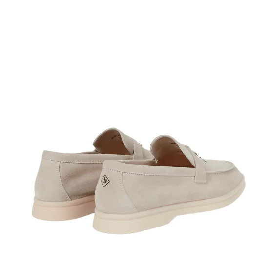 Loro Piana's Summer Charms Walk Suede Beige Loafers - Image 3