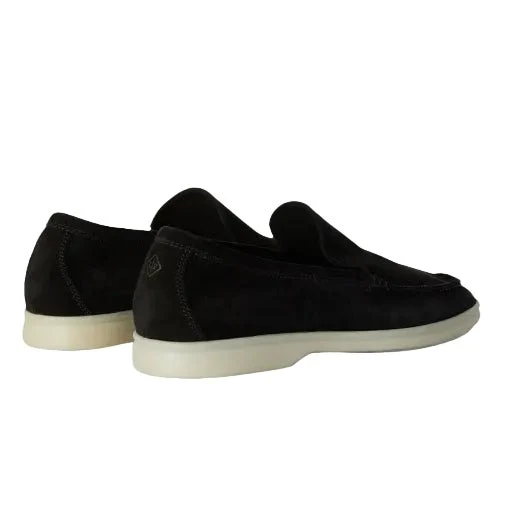 Loro Piana Summer Walk Loafer Suede Black - Image 2