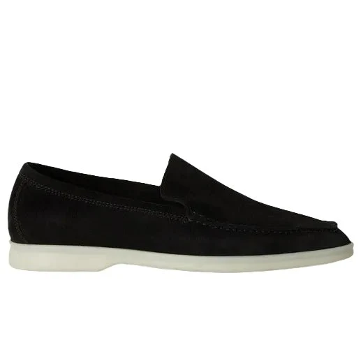 Loro Piana Summer Walk Loafer Suede Black - Image 4