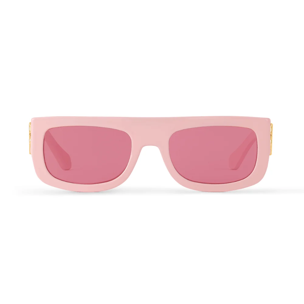 Louis Vuitton Chic Pink Square Sunglasses With Gold Accents - Image 2