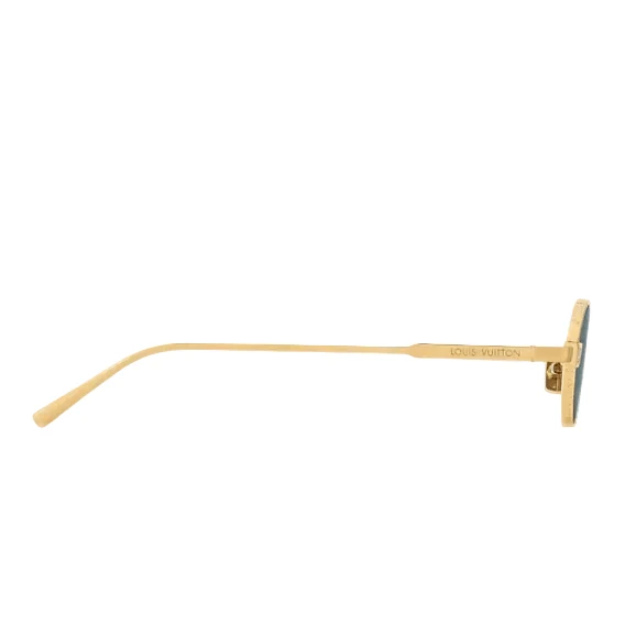 Louis Vuitton Gold Frame Oval Sunglasses With Dark Lenses - Image 3