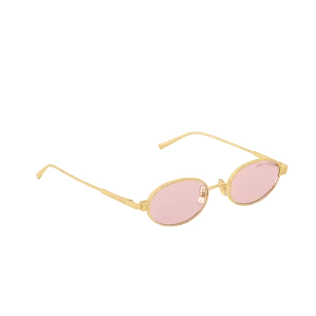 Louis Vuitton Luxury Gold Oval Sunglasses With Bink Gradient Lenses - Image 2