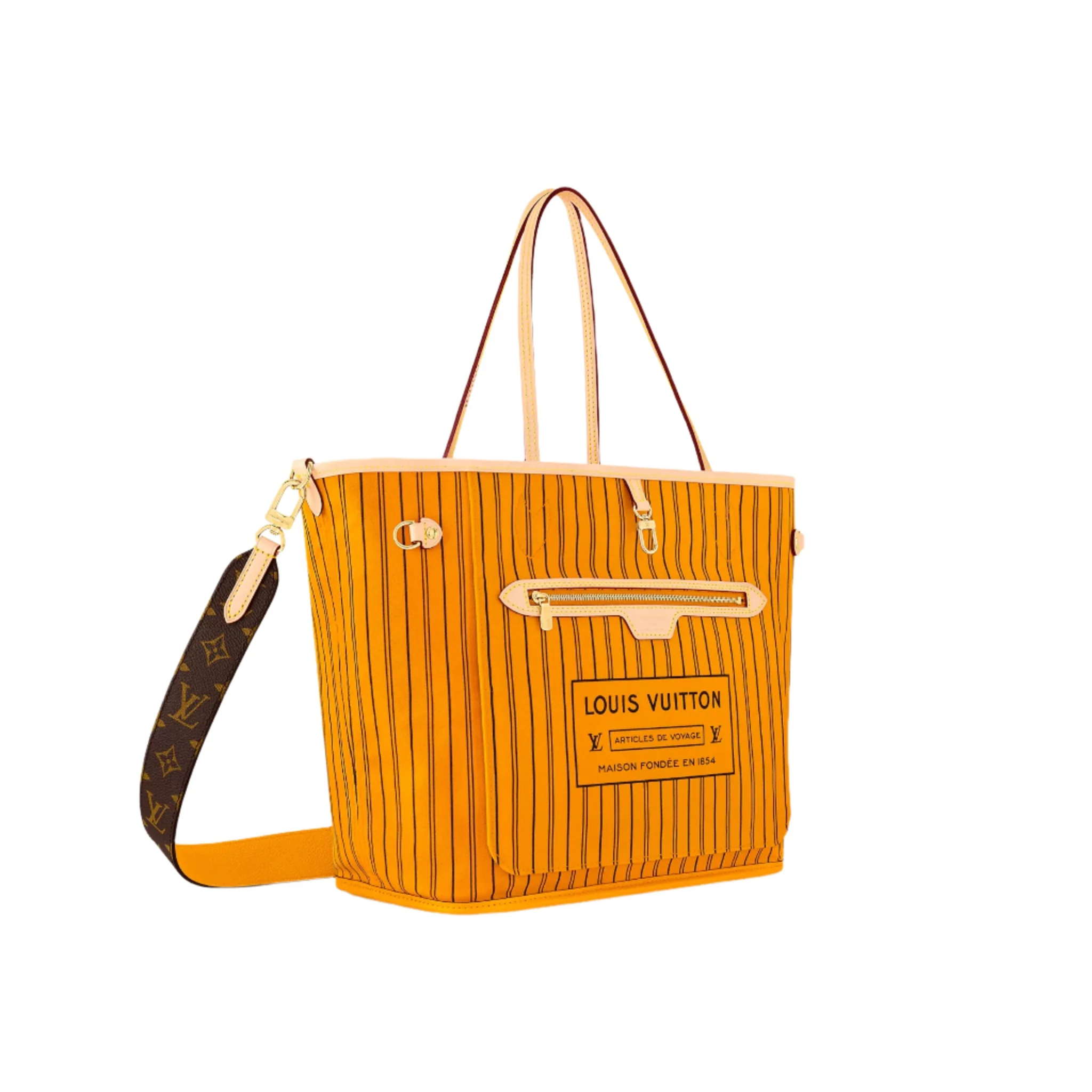 Louis Vuitton Neverfull Bandoulière Inside Out MM Monogram/Jaune Safran - Image 3