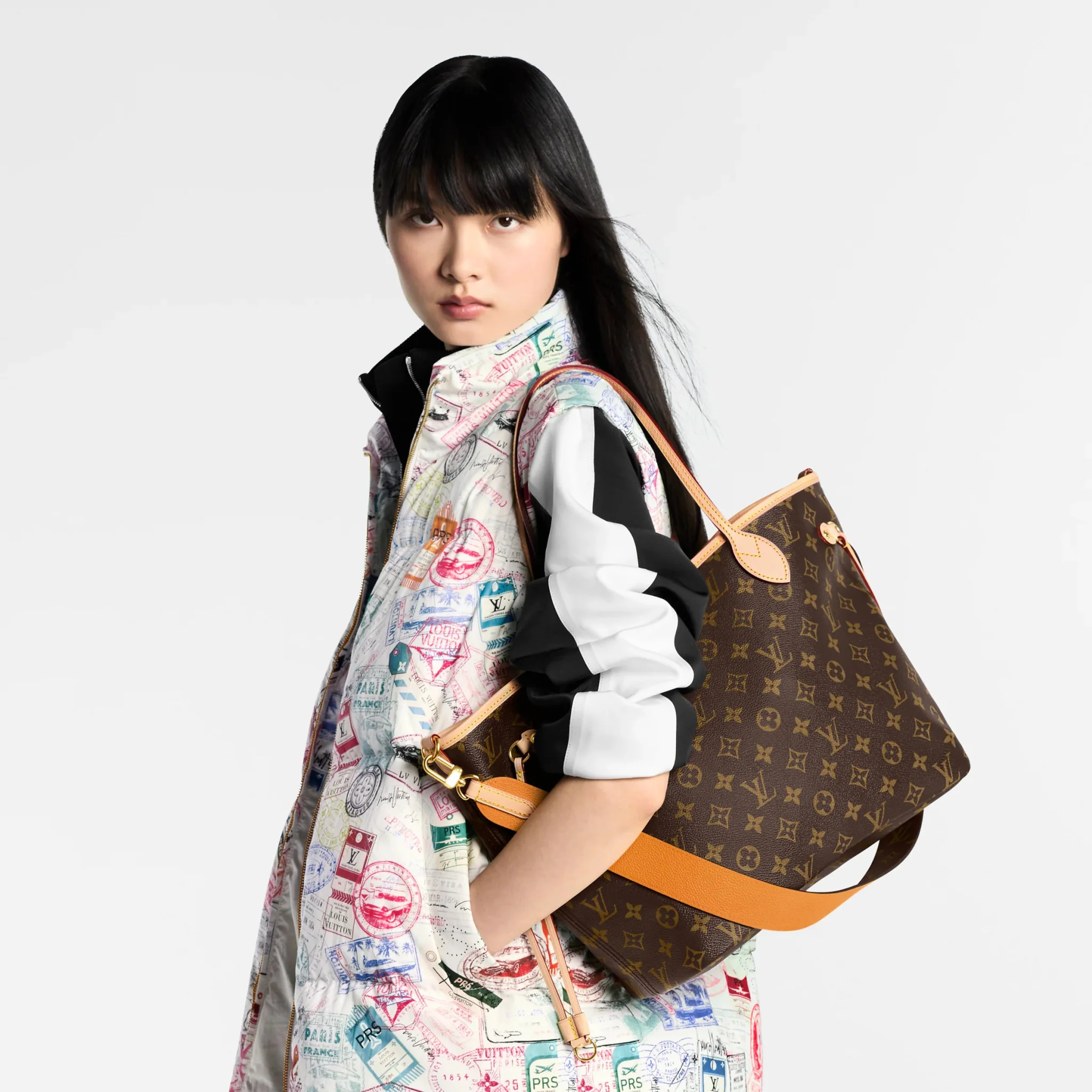 Louis Vuitton Neverfull Bandoulière Inside Out MM Monogram/Jaune Safran - Image 6