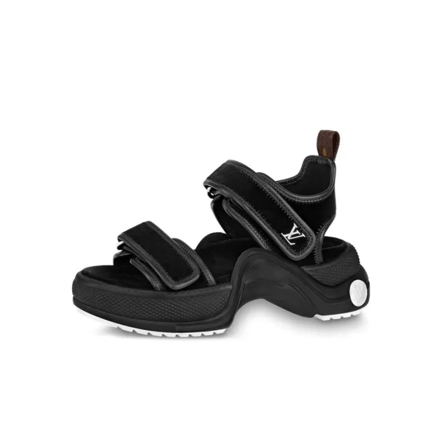 Louis Vuitton Velvet Leather Trim Embellishment Sandals - Image 3