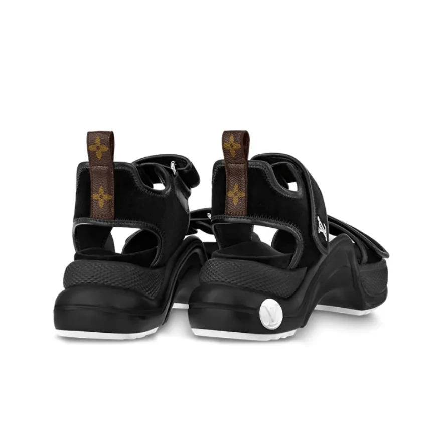 Louis Vuitton Velvet Leather Trim Embellishment Sandals - Image 4