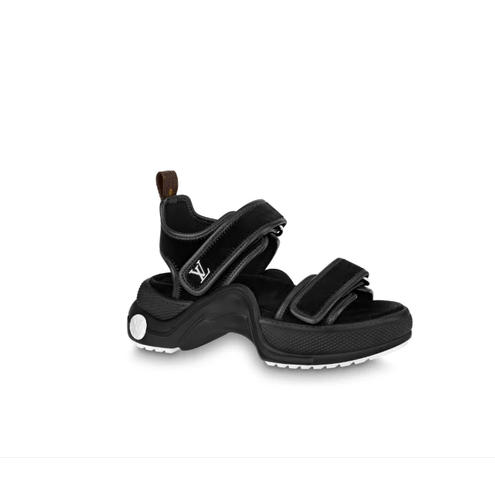 Louis Vuitton Velvet Leather Trim Embellishment Sandals - Image 5