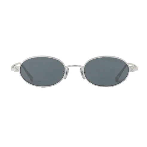 Louis Vuitton Vintage Oval Sunglasses – Silver Metal Frame & Blue Lenses