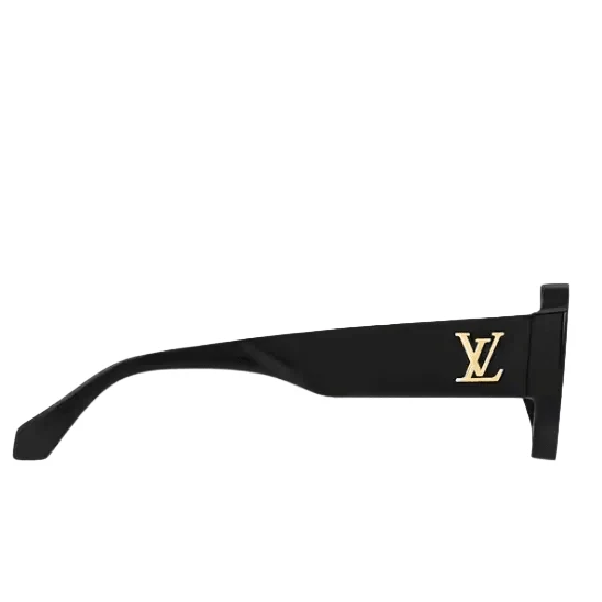 Louis Vuitton Black Acetate Sunglasses With Gold Logo - Image 2