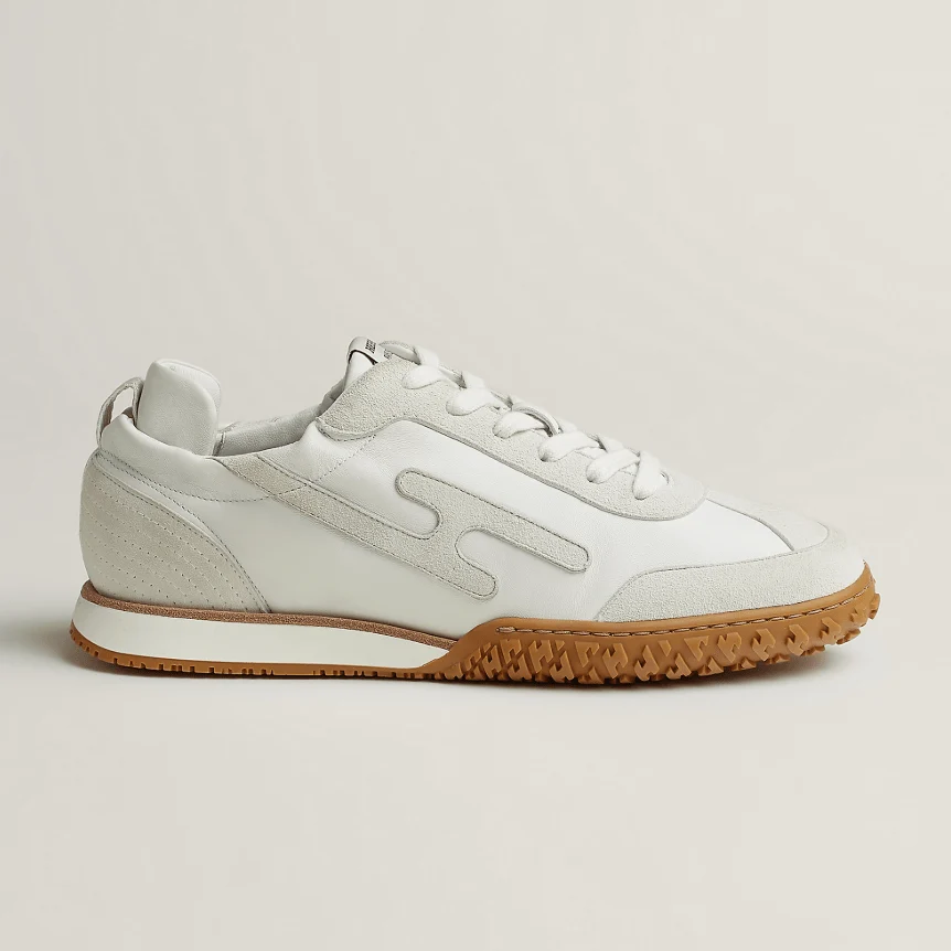 Hermès Jet Sneaker White With Gray H Detail