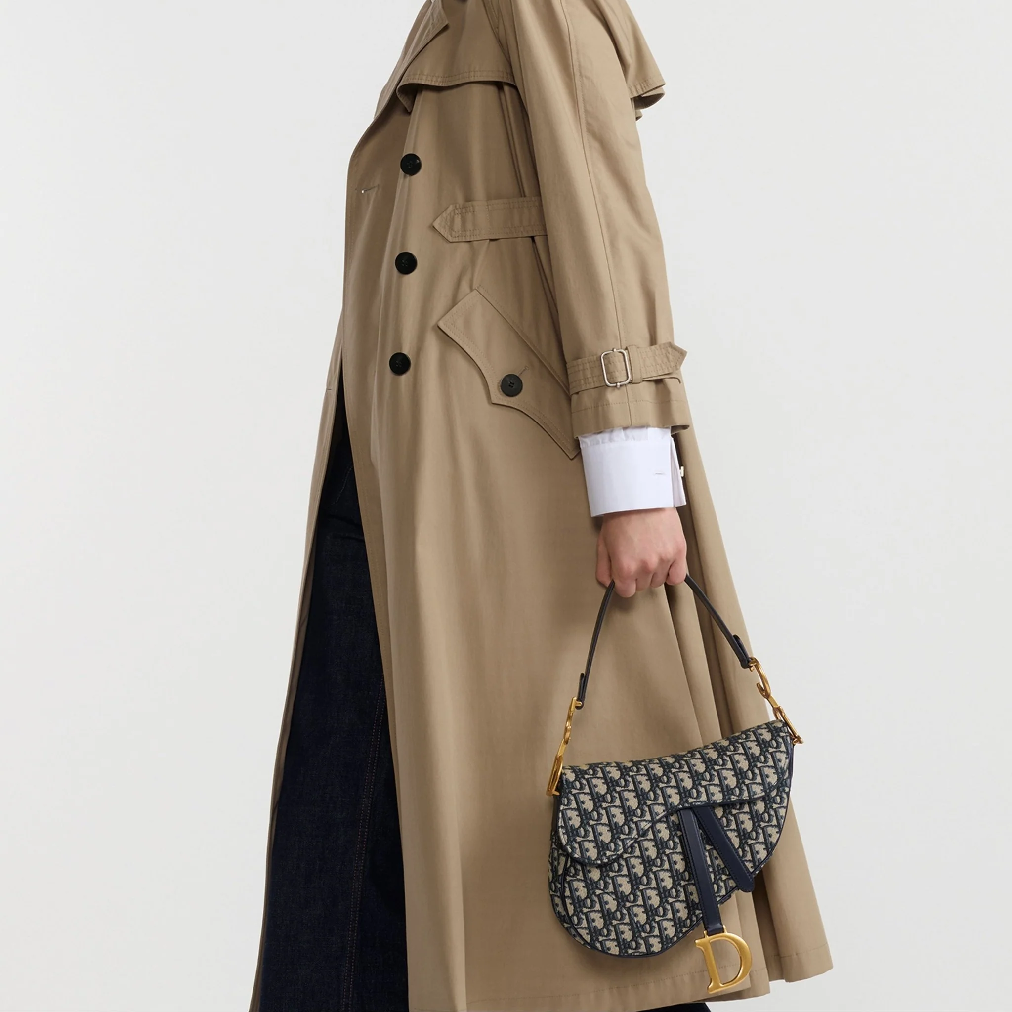 Dior Saddle Bag with Strap Blue Dior Oblique Jacquard - Image 2
