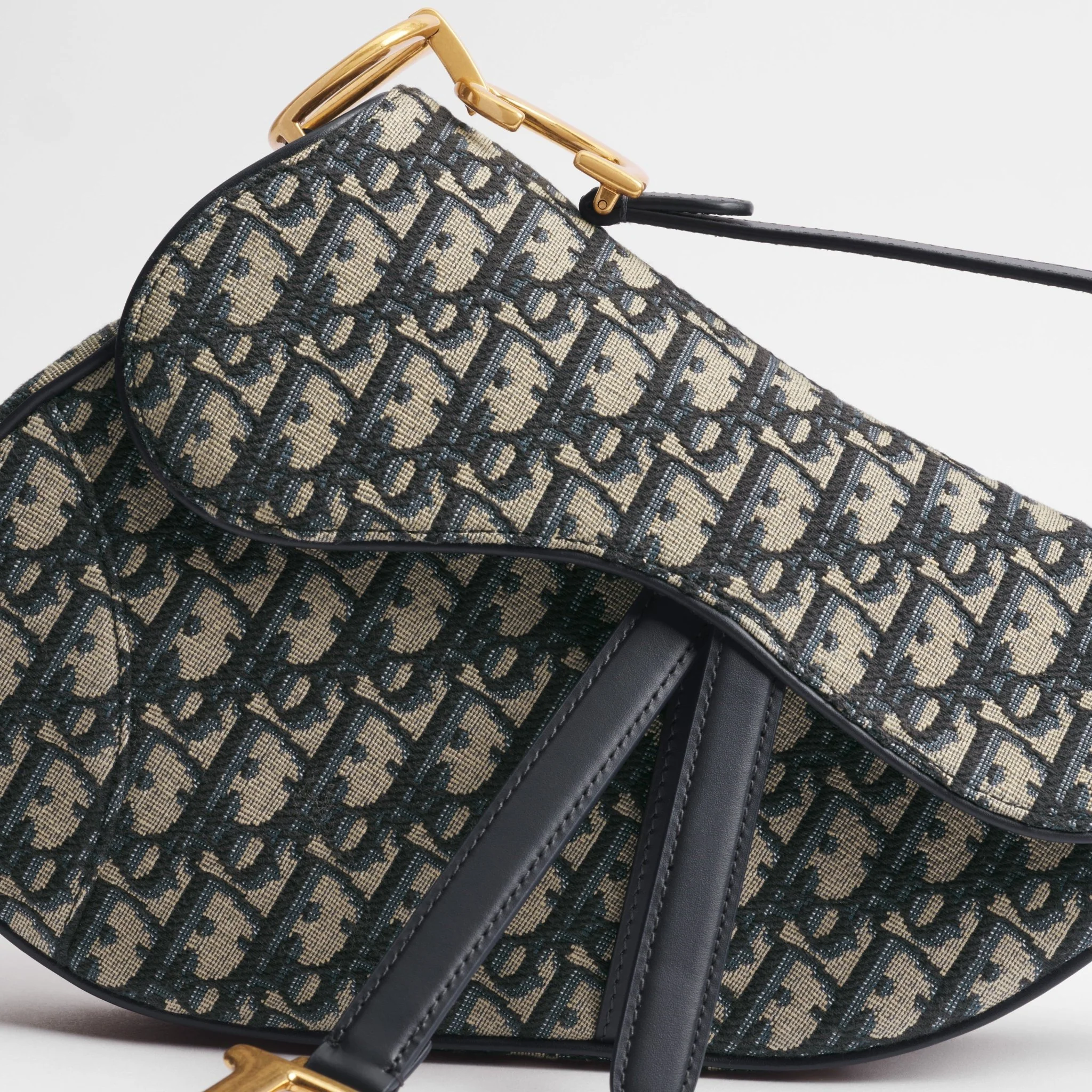 Dior Saddle Bag with Strap Blue Dior Oblique Jacquard - Image 5