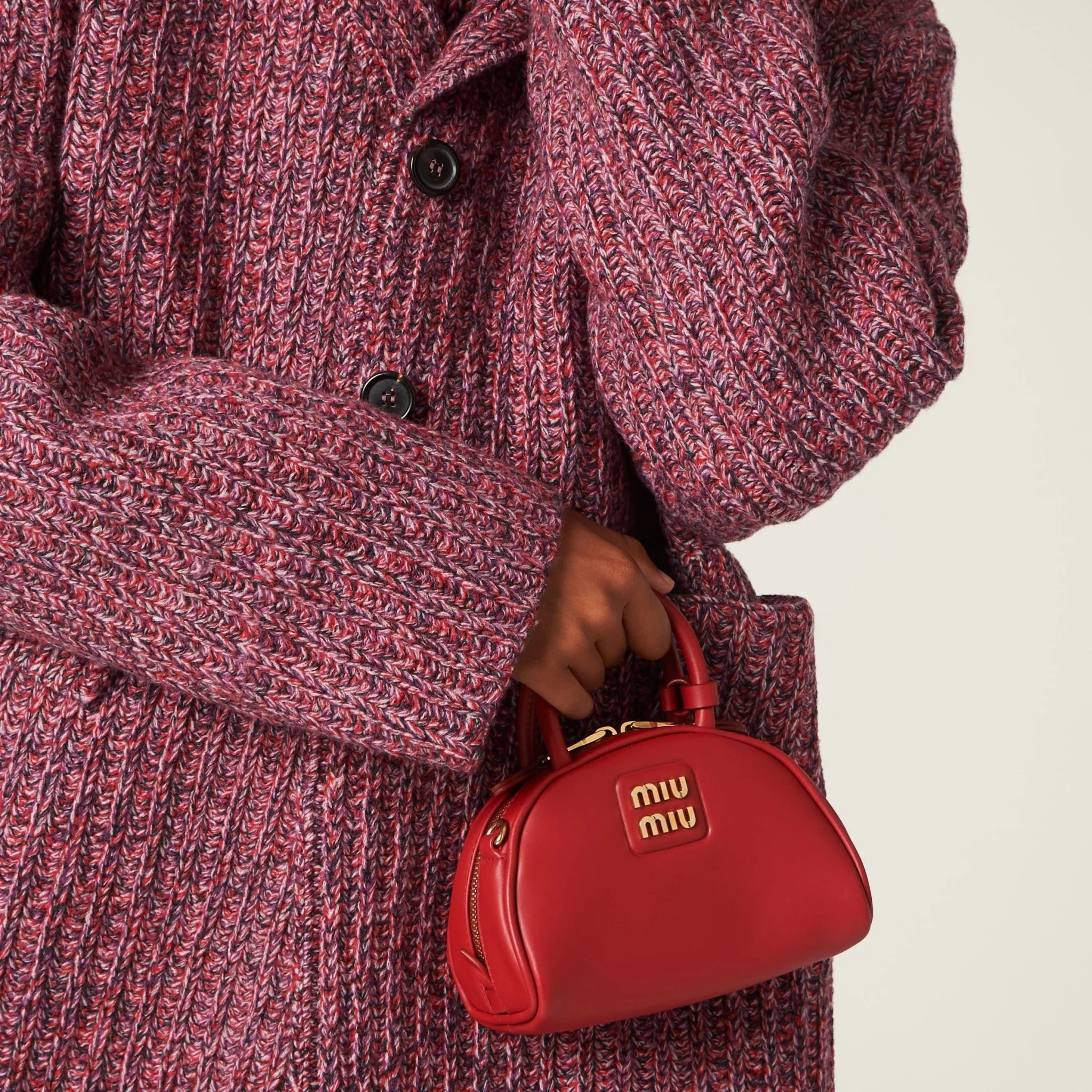 Miu Miu Top-Handle Bag In Leather With Gold-Tone Hardware Red - Image 6