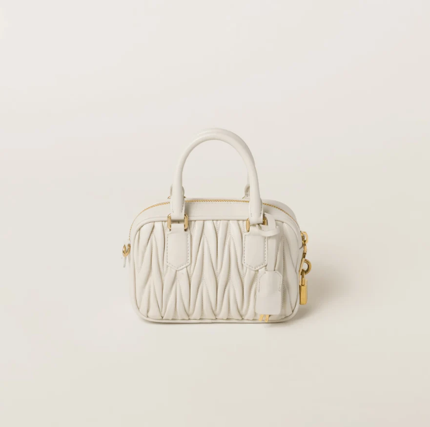 Miu Miu Arcadie Matelasse Leather S Narrow-Bag White - Image 2