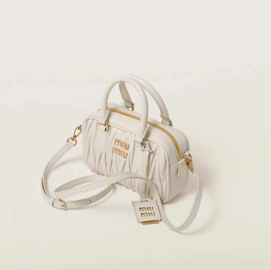 Miu Miu Arcadie Matelasse Leather S Narrow-Bag White - Image 3