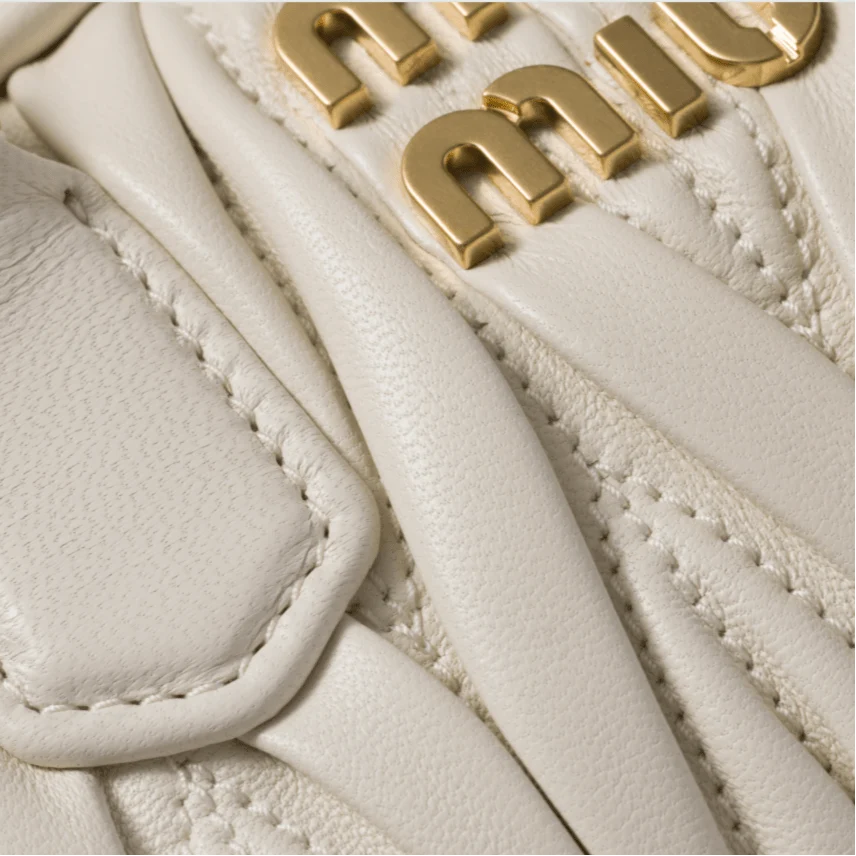 Miu Miu Arcadie Matelasse Leather S Narrow-Bag White - Image 4