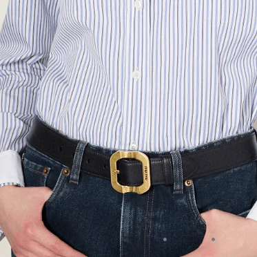 Miu Miu Nappa Leather Black Belt - Image 3