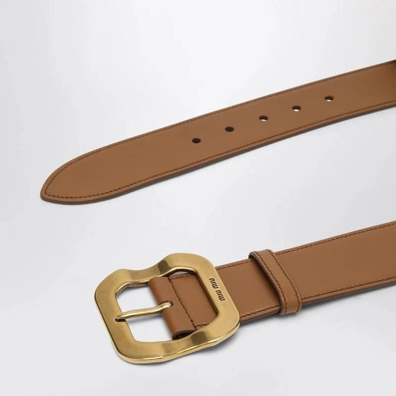 Miu Miu Women’s Caramel Leather Belt - Image 3