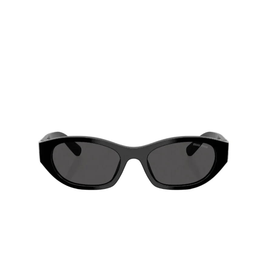Miu Miu Glimpse Oval Sunglasses With Bold Gold Logo