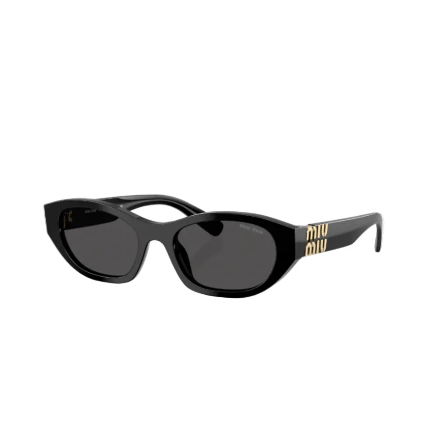 Miu Miu Glimpse Oval Sunglasses With Bold Gold Logo - Image 2
