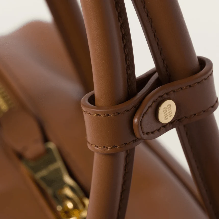 Miu Miu Leather Beau Bag Cognac - Image 3