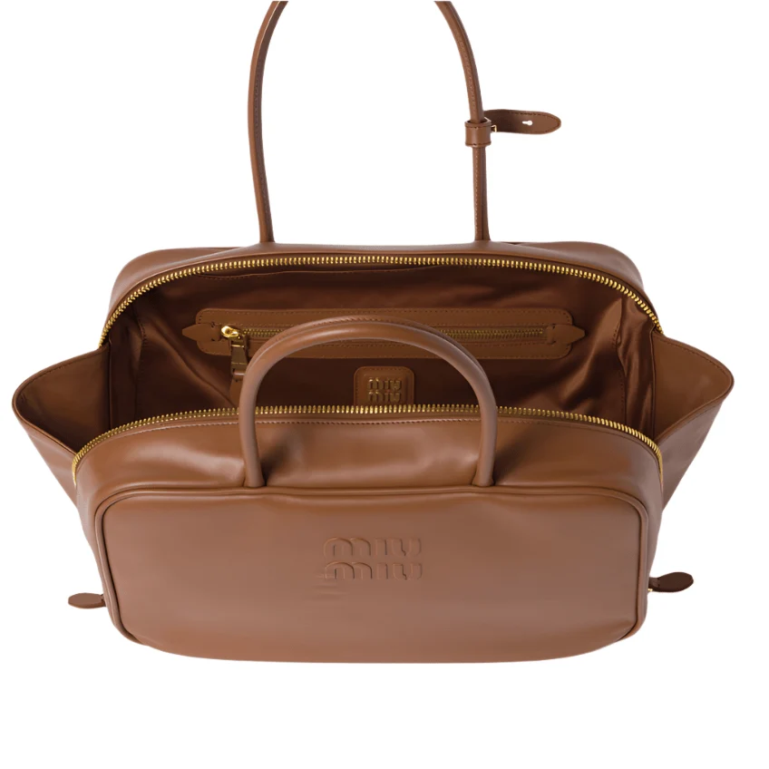 Miu Miu Leather Beau Bag Cognac - Image 6