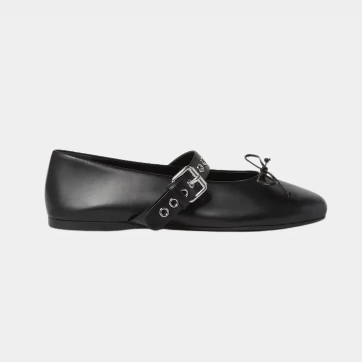 Miu Miu Leather Ballerina Shoes - Image 2
