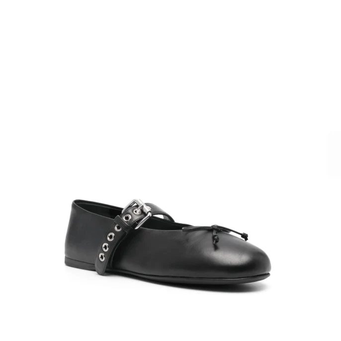 Miu Miu Leather Ballerina Shoes - Image 3