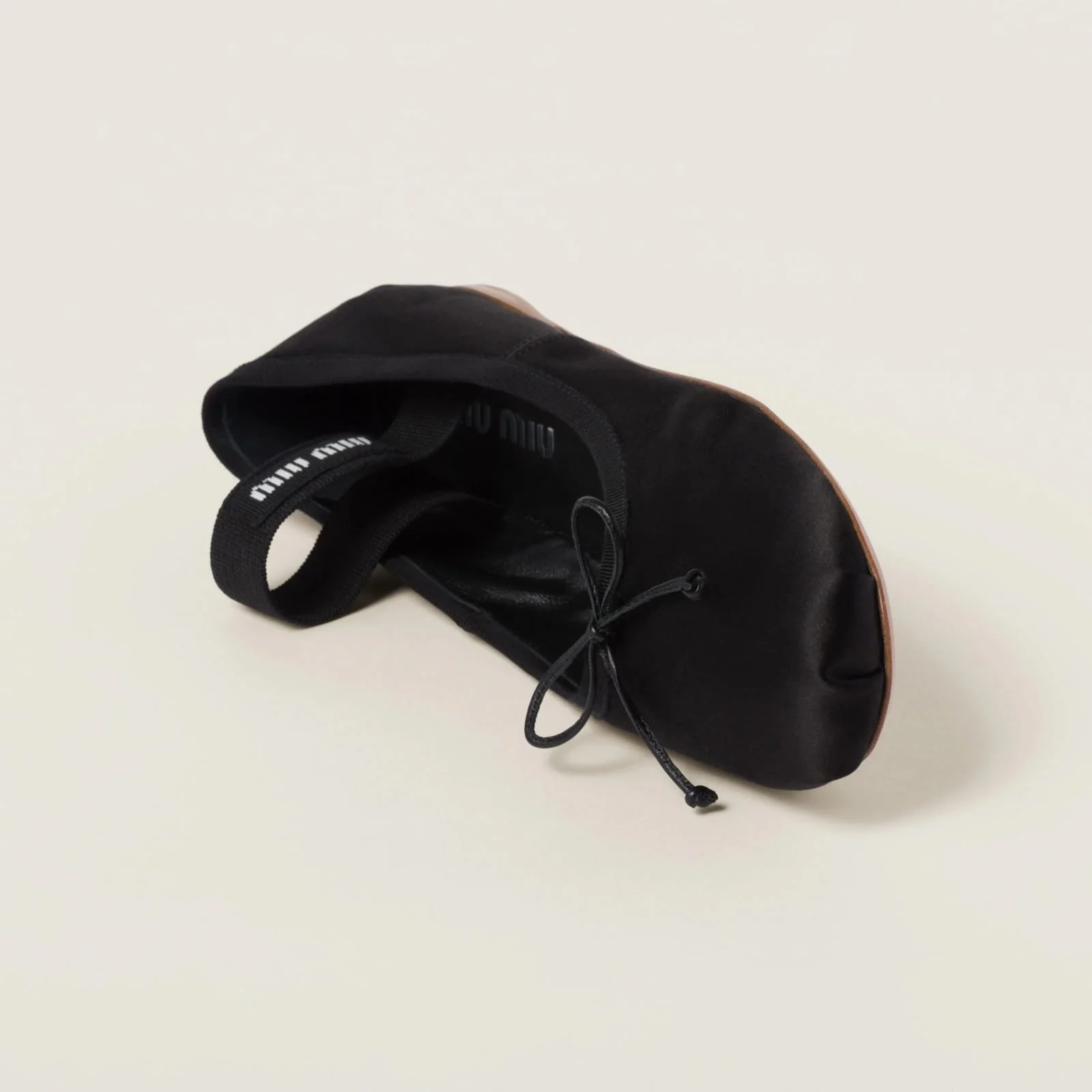 Miu Miu Logo-Strap Satin Ballerinas Shoes - Image 3