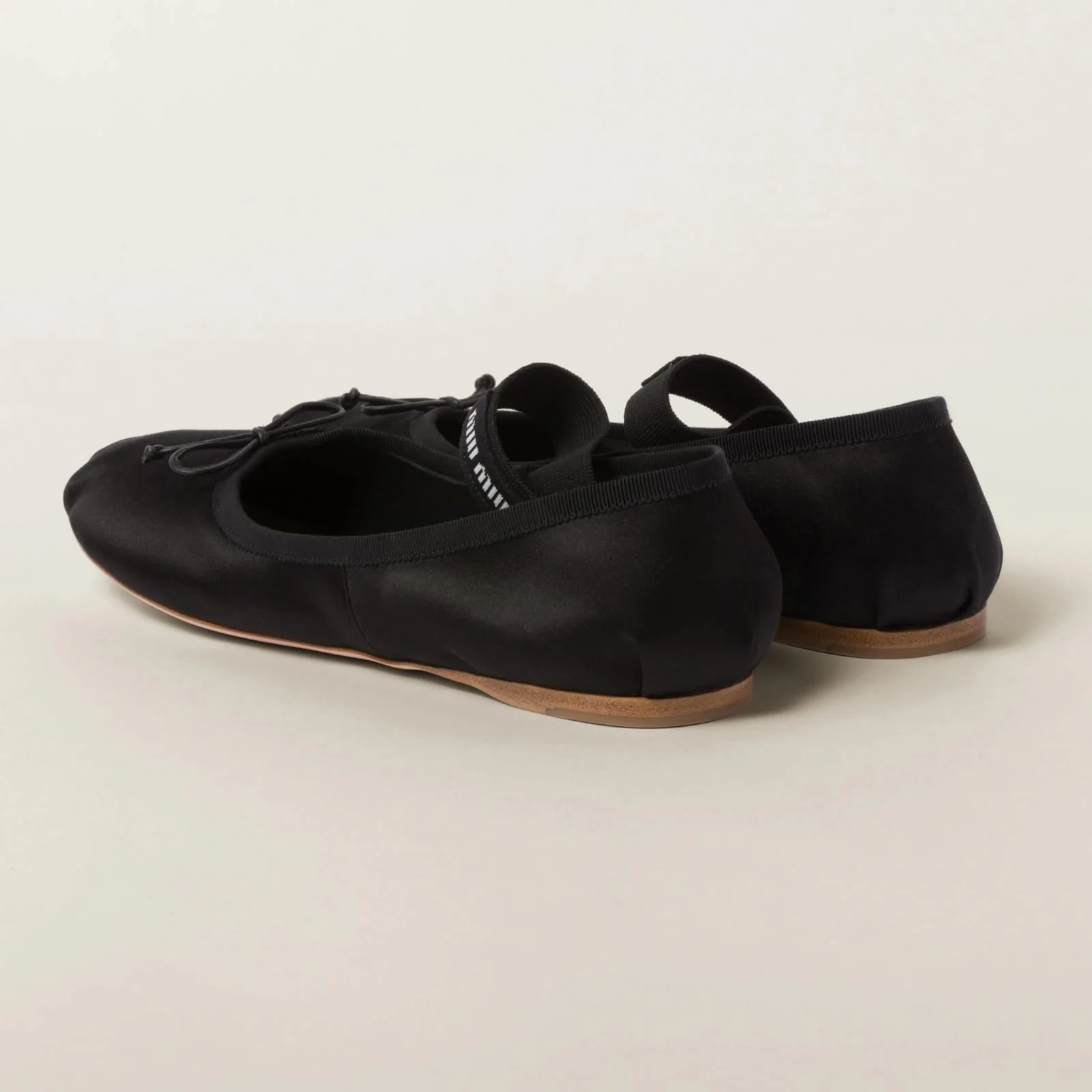Miu Miu Logo-Strap Satin Ballerinas Shoes - Image 4