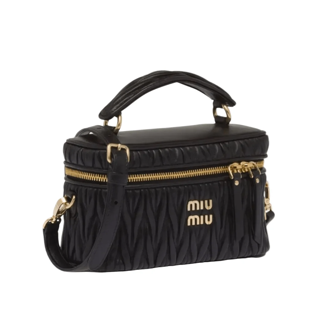 Miu Miu Matelassé Leather Mini Bag – Black - Image 3