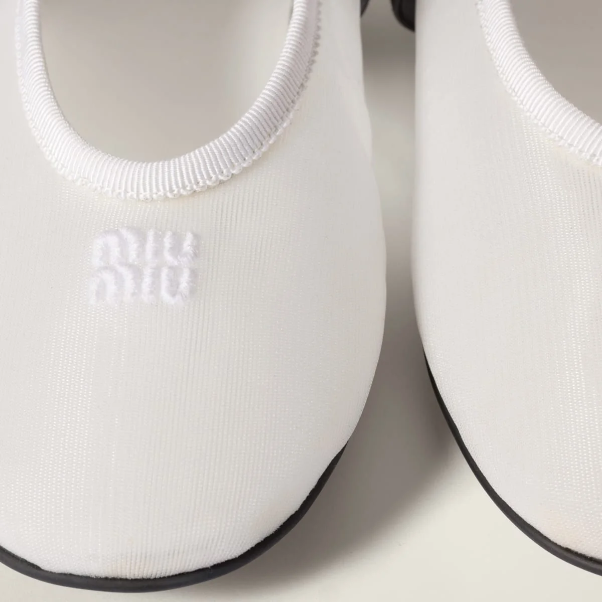 Miu Miu Mesh Fabric Ballerinas Whtie - Image 2