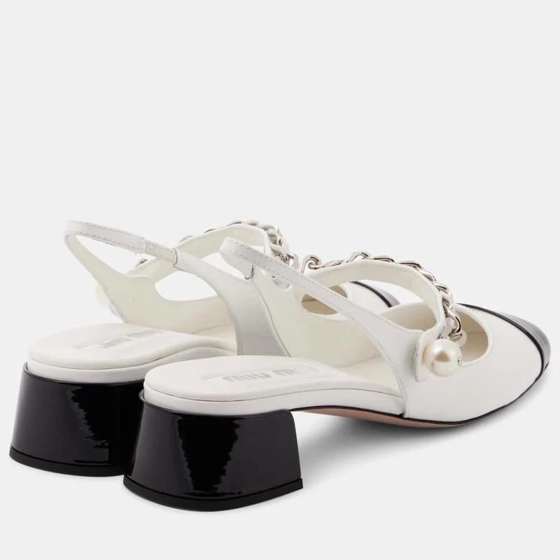 Miu Miu Patent Leather Slingback Pumps - Image 2