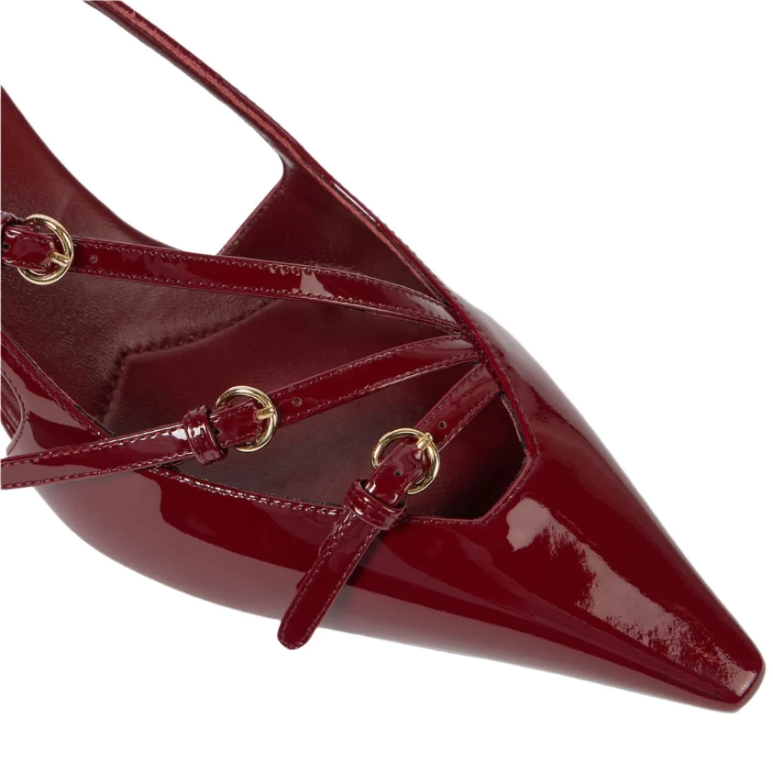 Miu Miu Patent Leather Slingback Pumps in Burgundy - Image 3