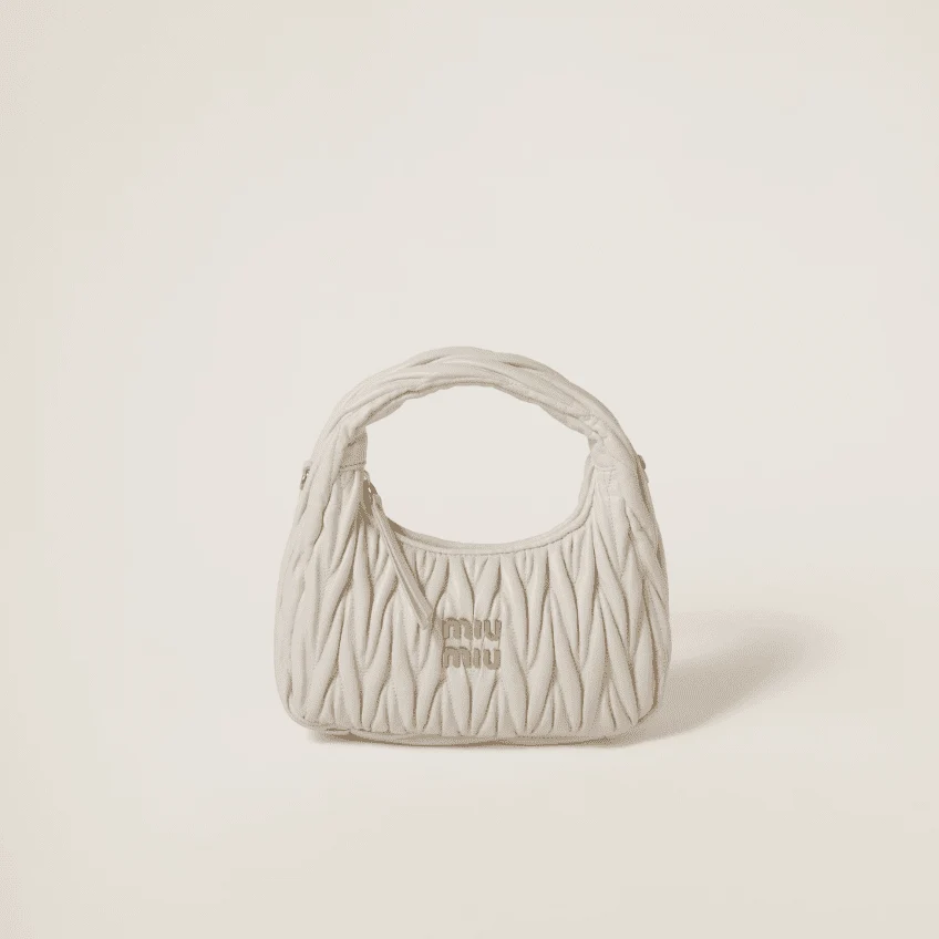 Miu Miu Small Wander Quilted Nappa Leather Hobo Bag