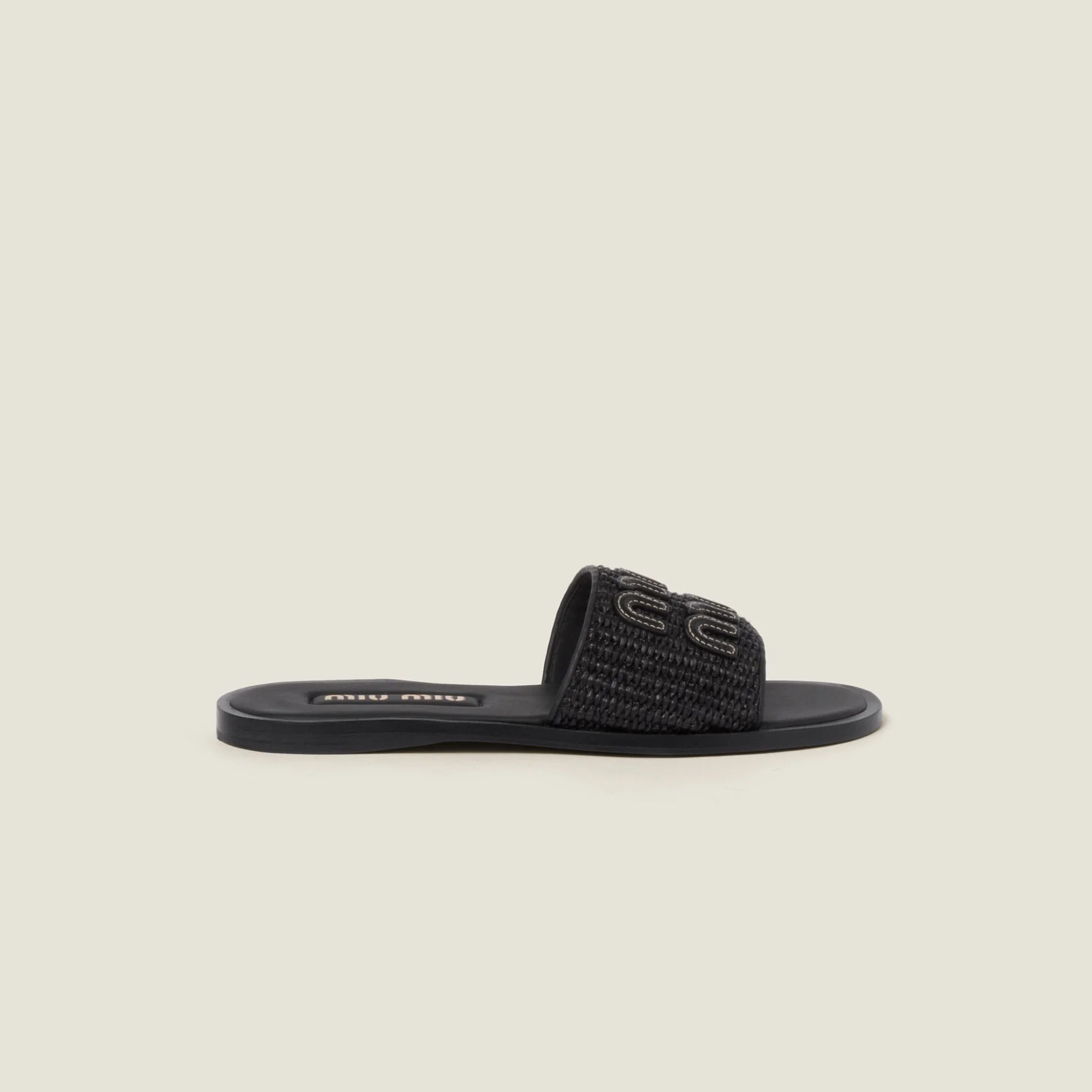 Miu Miu Women's Black Luxury Flat Slipper - Image 3