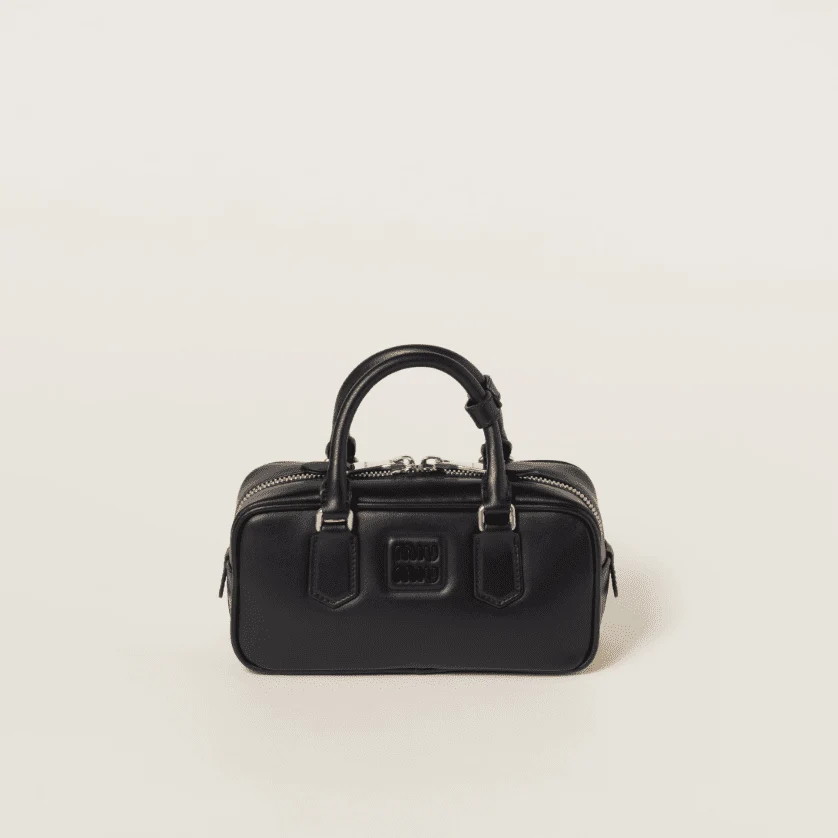 Miu Miu Regular Arcadie Leather Bag Black