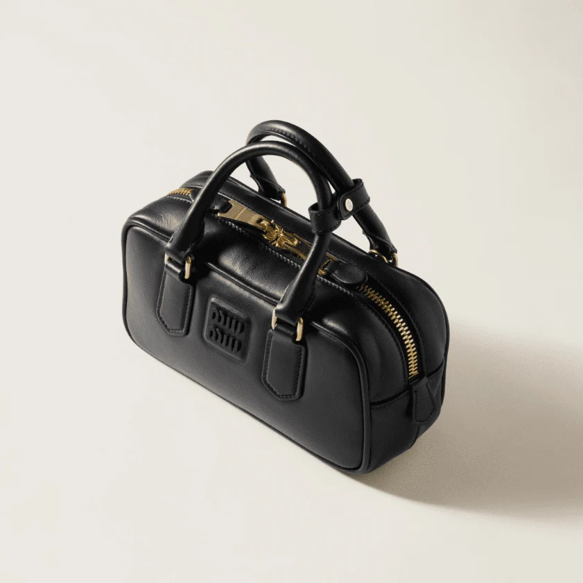 Miu Miu Regular Arcadie Leather Bag Black - Image 3