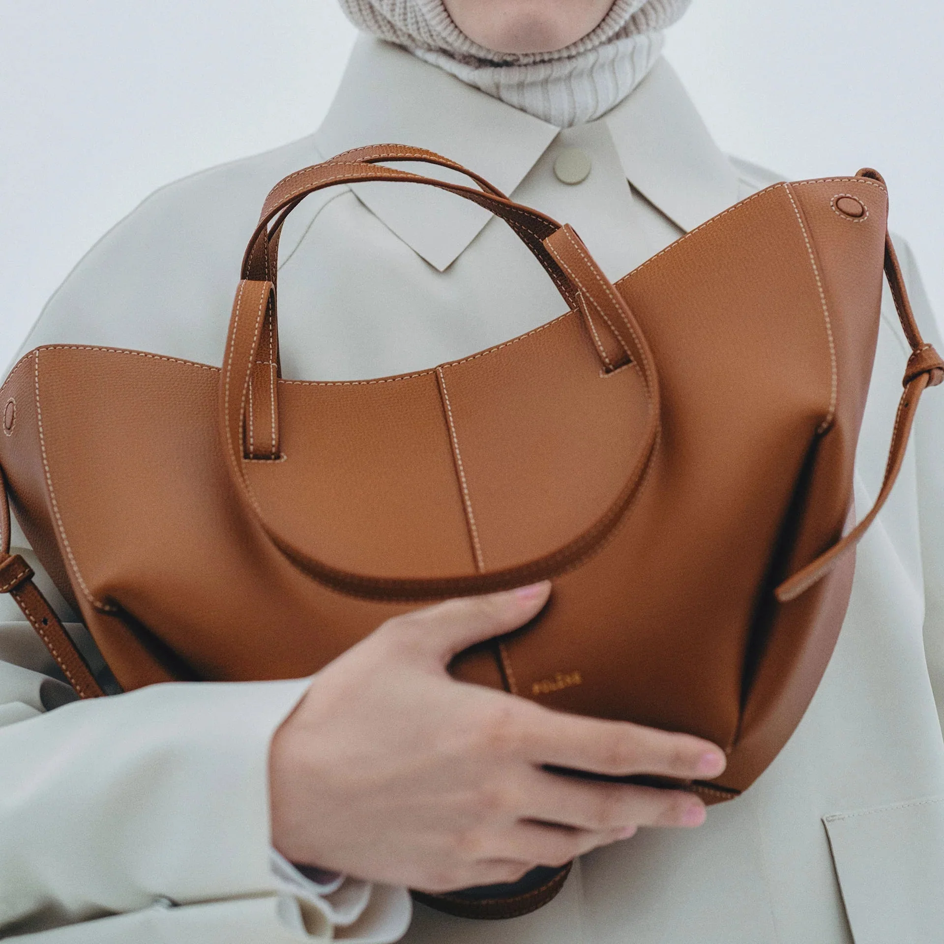 Polène Cyme Mini Edition Textured Camel - Image 3