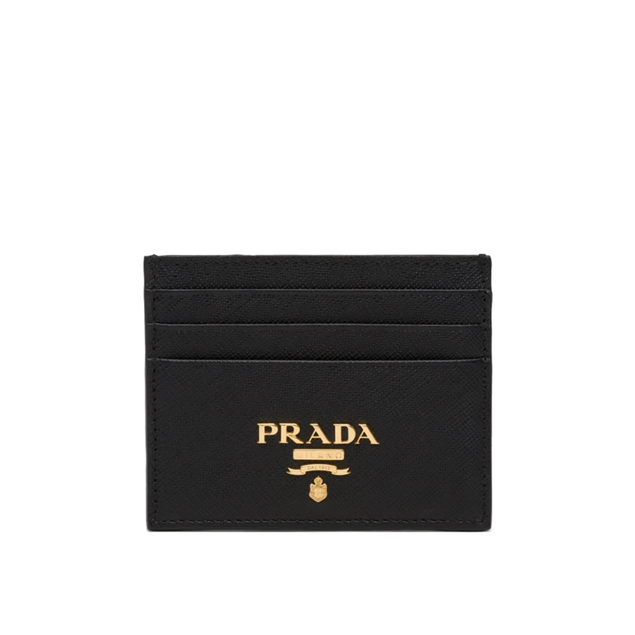Prada Card Holder With Logo And Gold Glitter