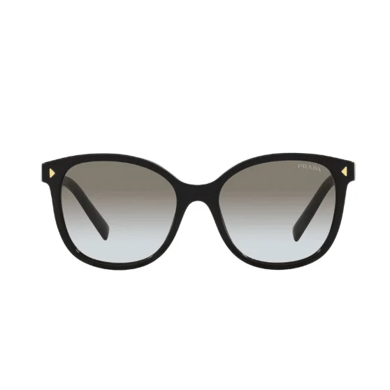 Prada Acetate Square Sunglasses In Black With Gold Logo Details - Image 2
