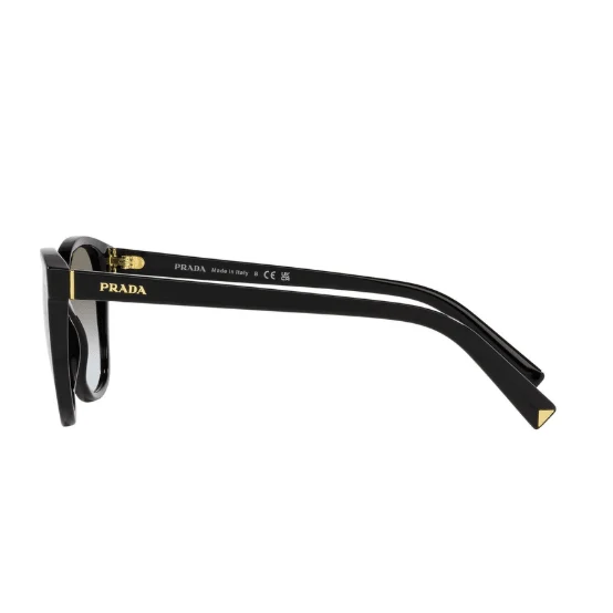 Prada Acetate Square Sunglasses In Black With Gold Logo Details - Image 4