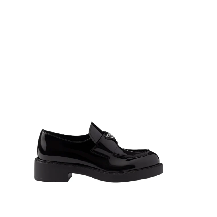 Prada Chocolate Leather Loafers - Image 2