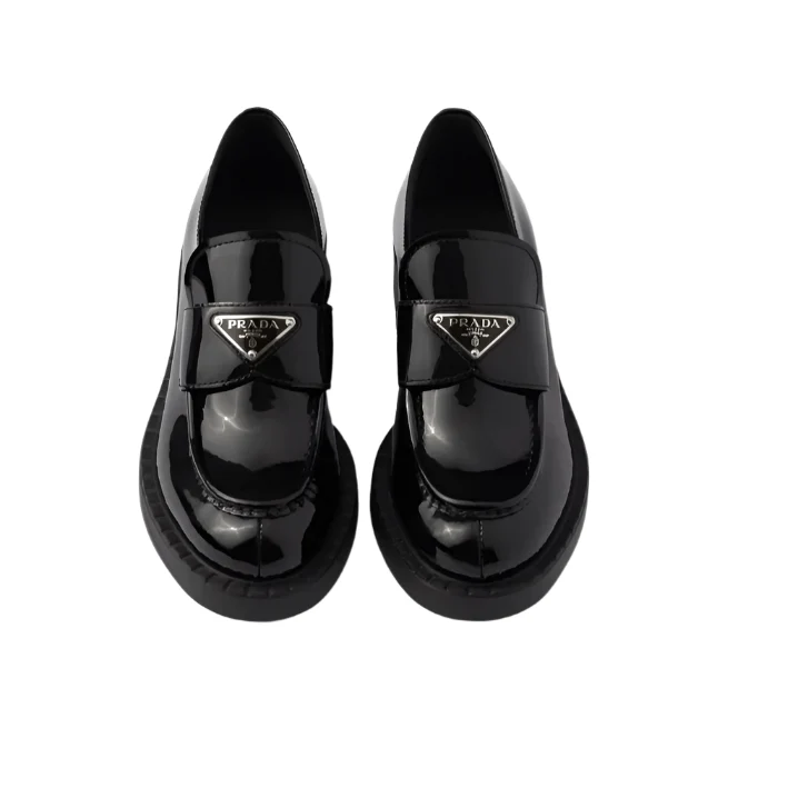 Prada Chocolate Leather Loafers - Image 3
