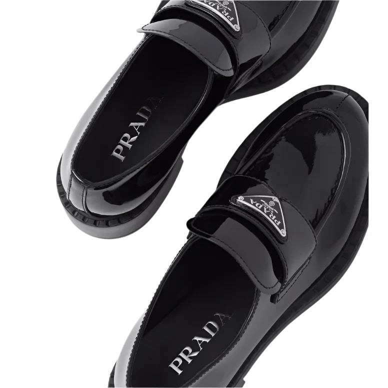 Prada Chocolate Leather Loafers - Image 4