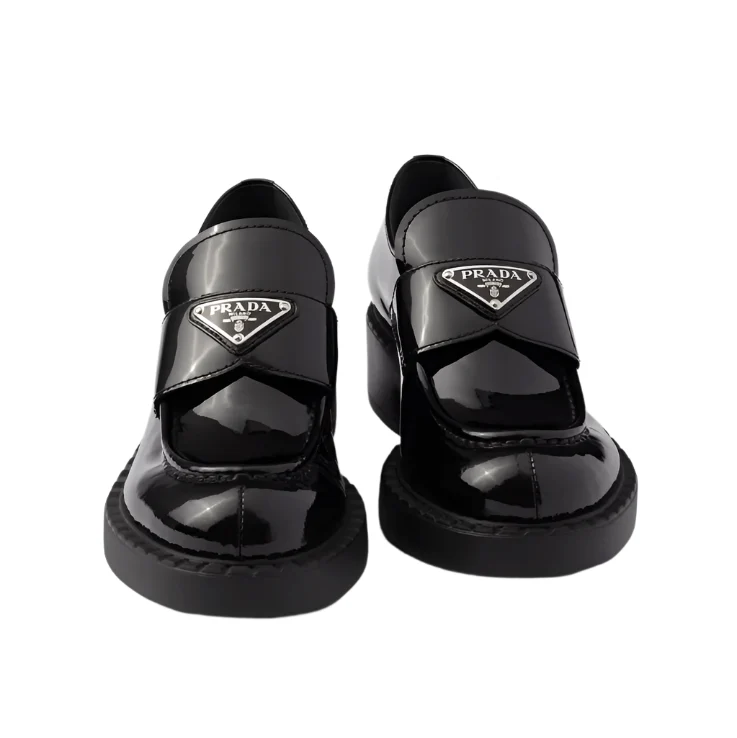 Prada Chocolate Leather Loafers - Image 5