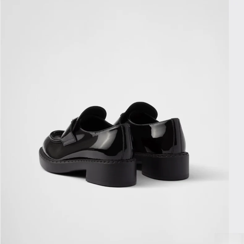 Prada Chocolate Leather Loafers - Image 6