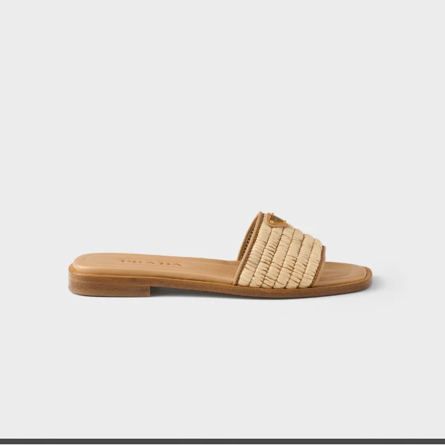 Prada Leather Slides With Crochet Details - Image 2