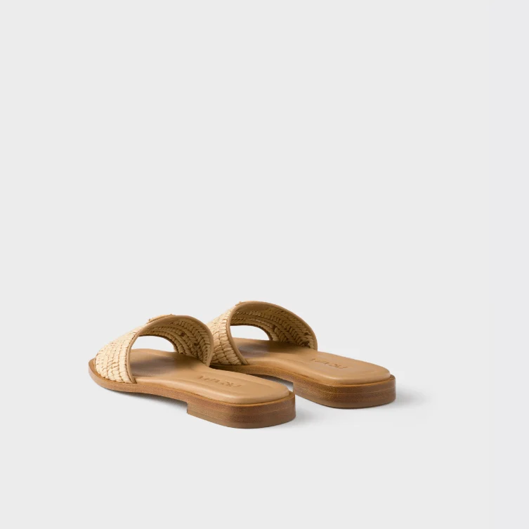 Prada Leather Slides With Crochet Details - Image 4