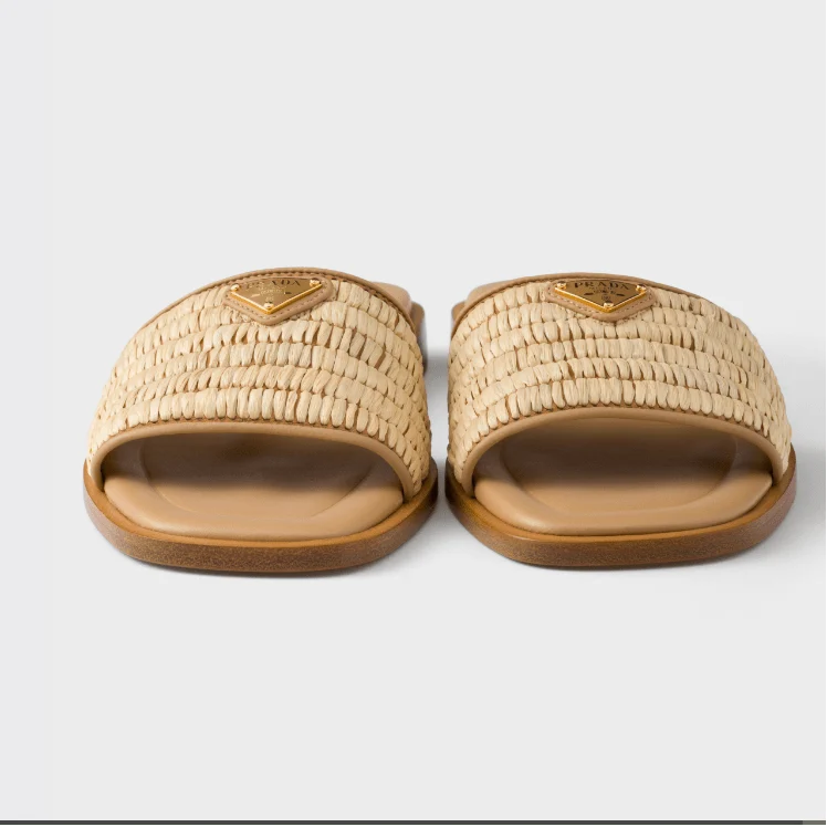 Prada Leather Slides With Crochet Details - Image 5